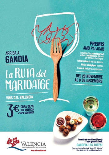 Els vins de la DO “Valencia” es presenten a Gandia amb la I Ruta del Maridatge