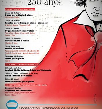 El Conservatori Professional de Música d’Oliva ‘Josep Climent’ commemora enguany el 250 Aniversari de Beethoven